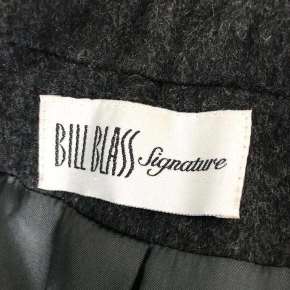 Bill Blass Coat Ladies Wool Charcoal Gray Fall Winter Coat Trench Style Vintage - Picture 6 of 6